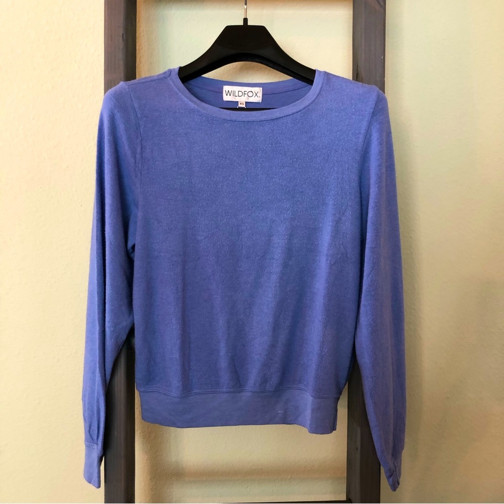NEW : WILDFOX  Crewneck Sweatshirt In Wedgewood. So Soft And Comfy Medium